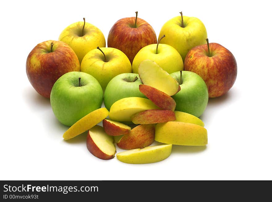 Fresh apples on white background