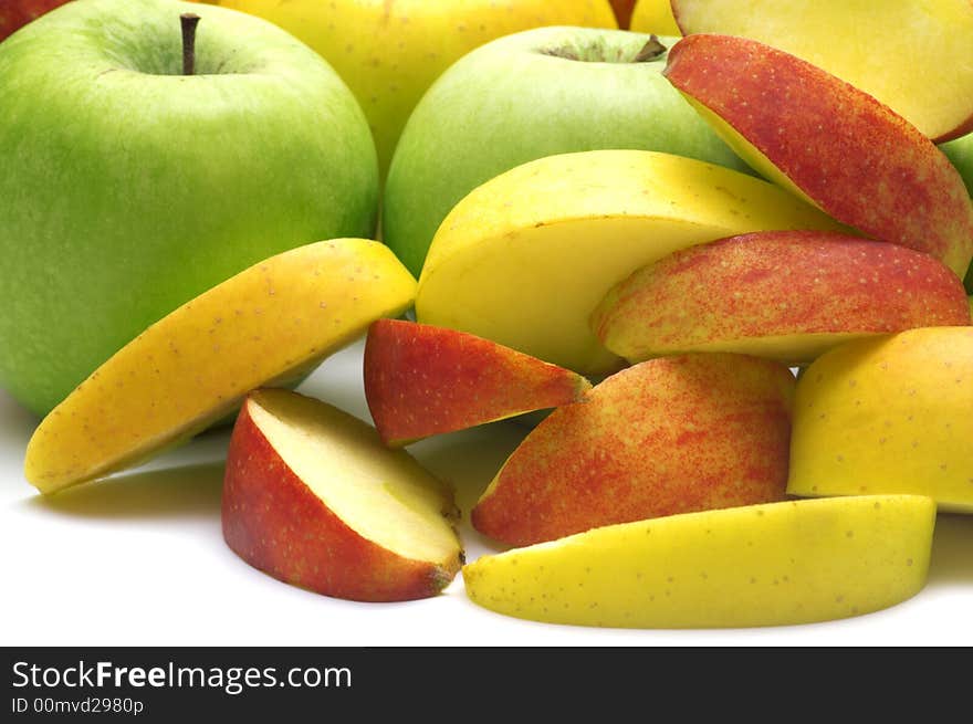 Fresh apples on white background