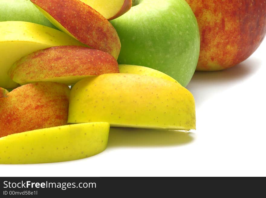 Fresh apples on white background