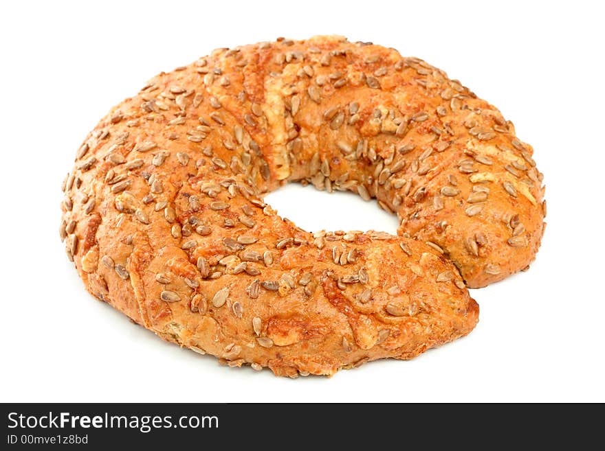 Bread with sunflower seeds, isolated