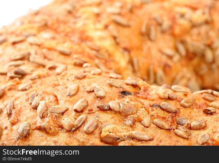 Bread with sunflower seeds, background