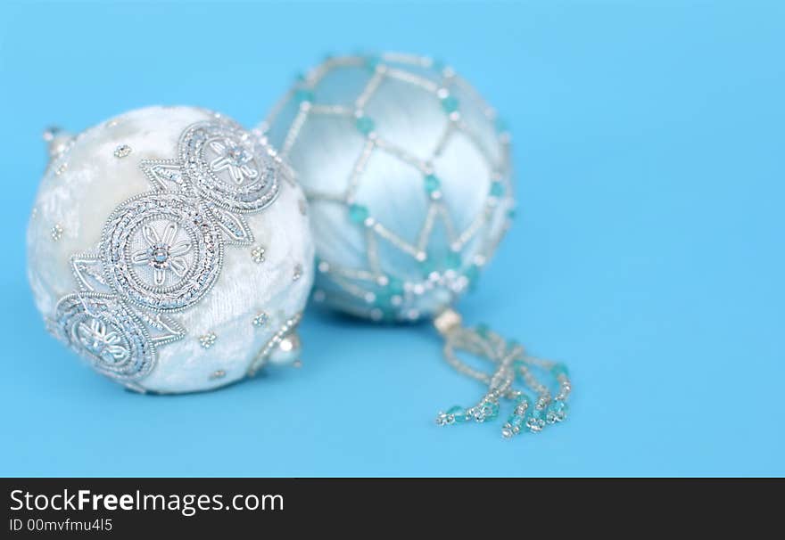 Ornaments on blue