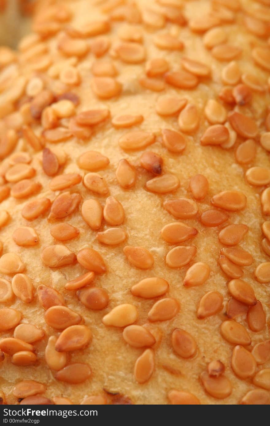 Fresh bread with sesame, background