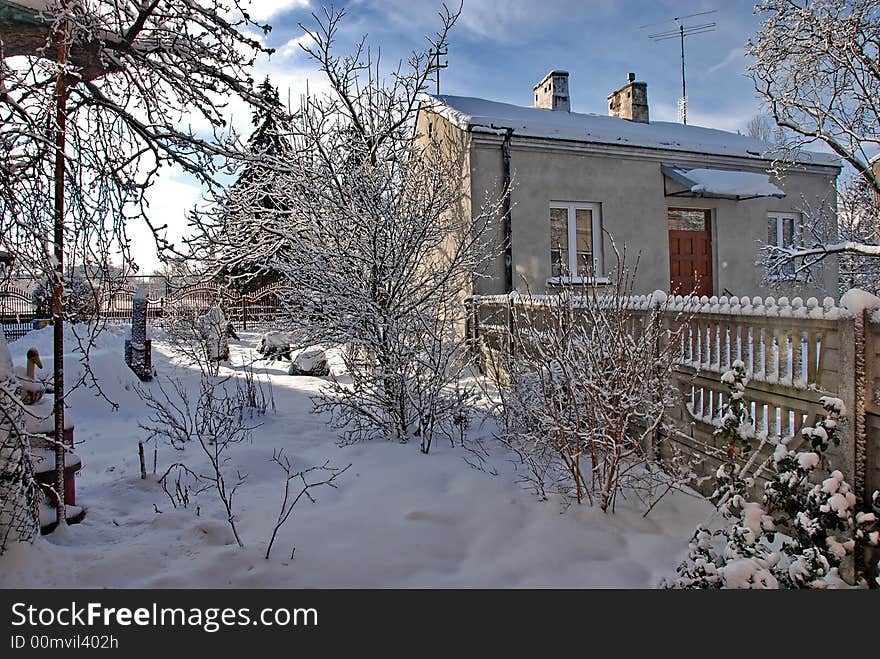 Country house in winter