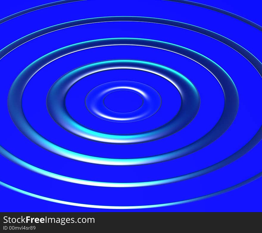 Blue waves radiating from a central point on a blue background.