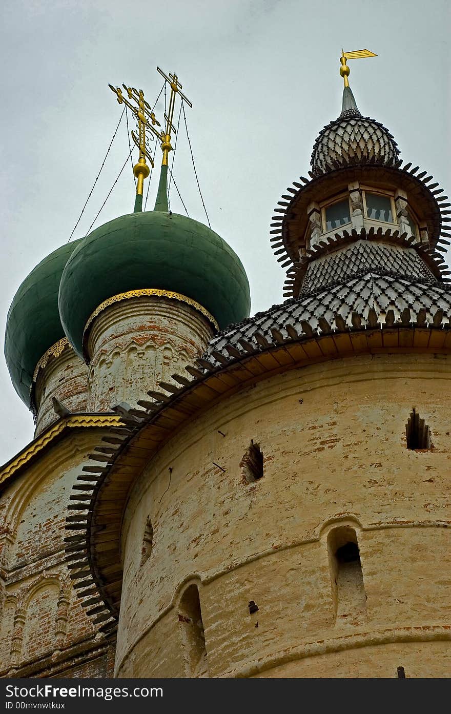 Russian orthodox church in the Rostov Kremlin. Russian orthodox church in the Rostov Kremlin