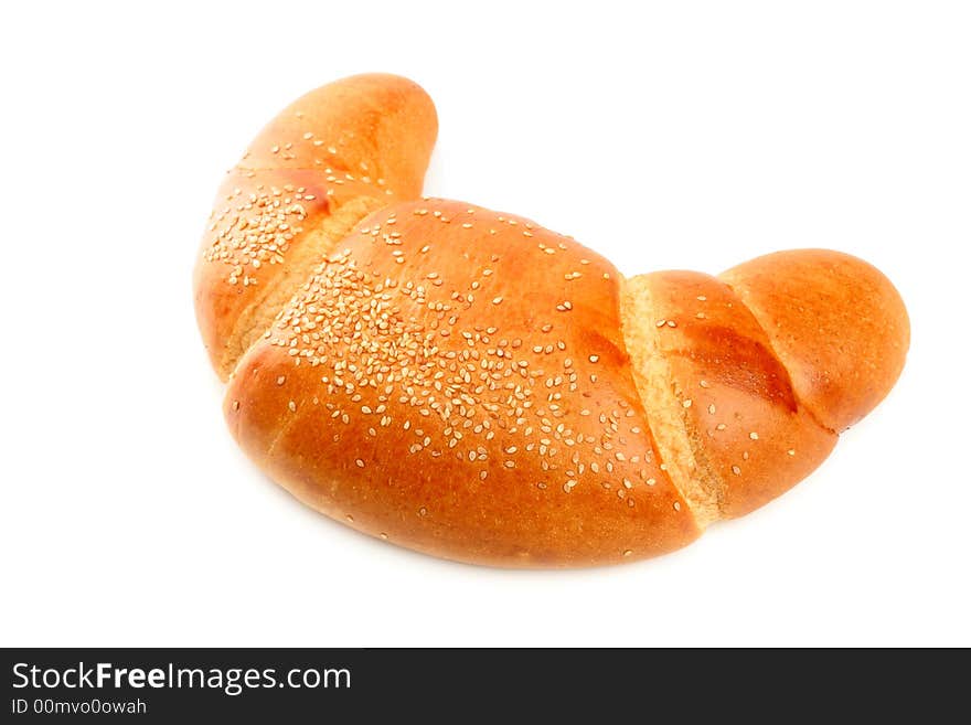 Sweet bun with sesame, isolated