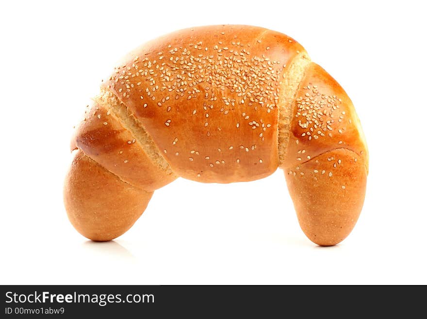 Sweet bun with sesame, isolated