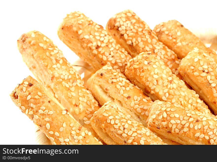 Grain sticks with sesame, isolated