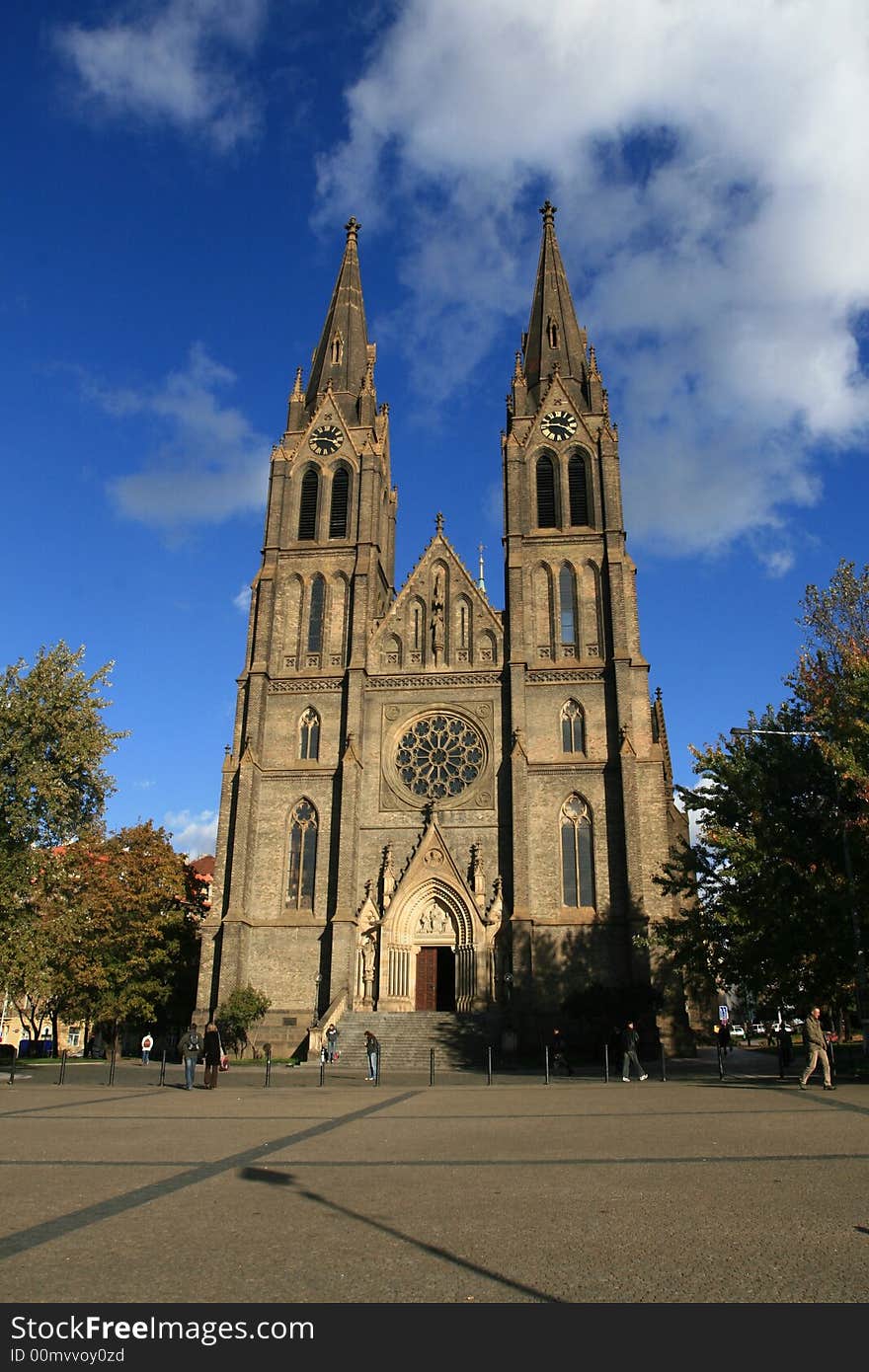 Church At Evening Light At Prague