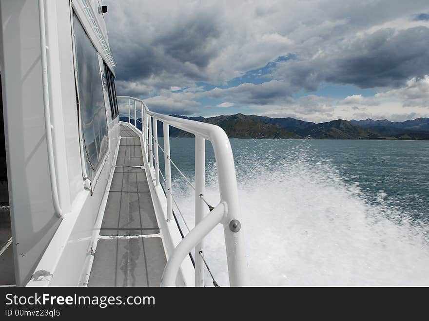 View of the sea from a boat. View of the sea from a boat.