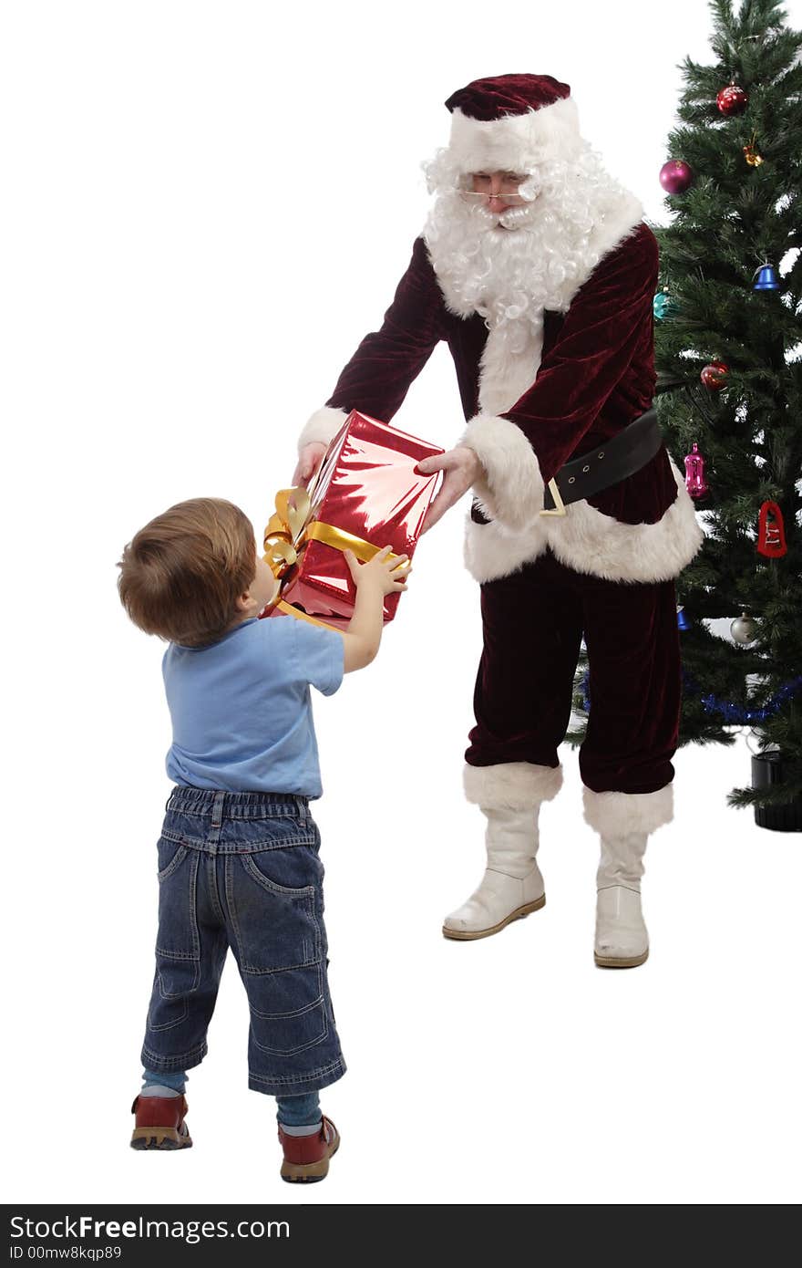 Xmas  background: Santa, gifts, kid. Xmas  background: Santa, gifts, kid.