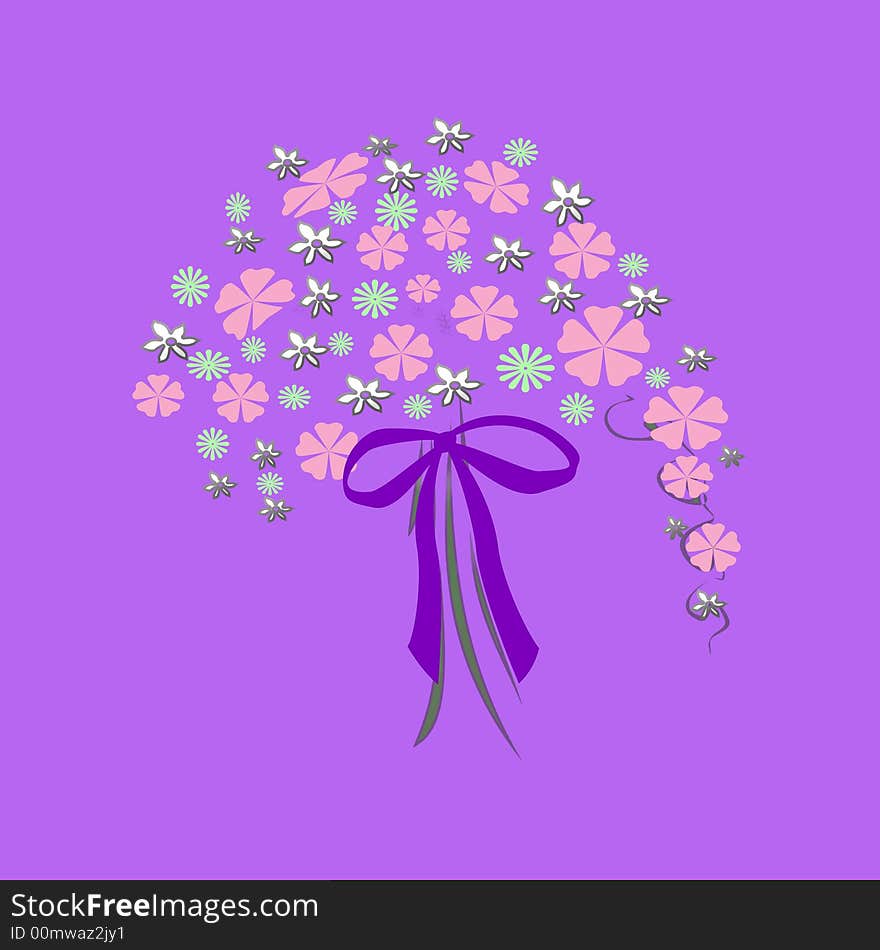 Flower bouquet with bow