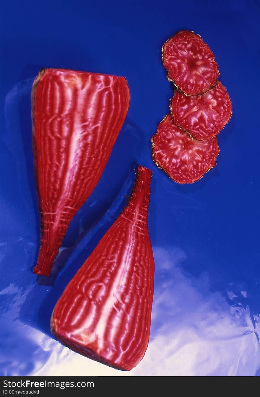 Beet on a dark blue background