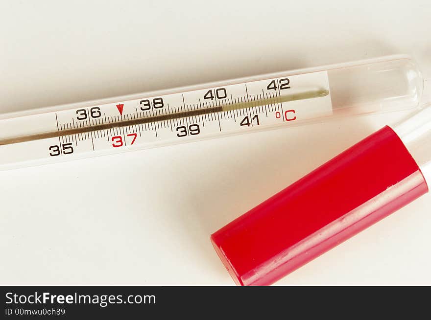 Thermometer on a white background