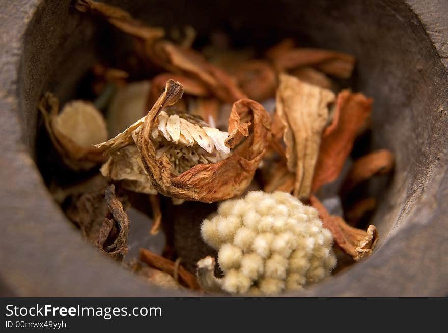 Wooden box of tea leaves - orange, jasmine, fruit and flower. Wooden box of tea leaves - orange, jasmine, fruit and flower