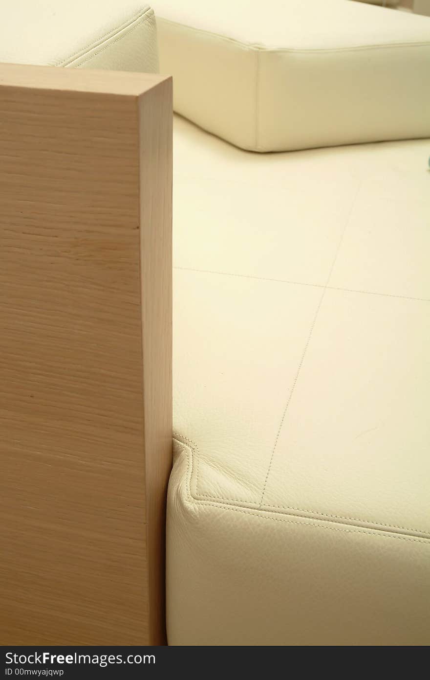 White leather texture and wood