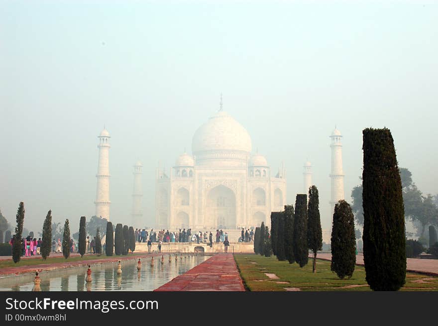 Taj Mahal in the mist