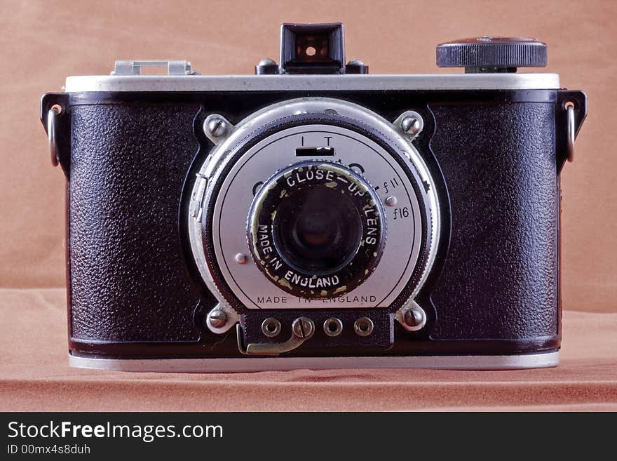 An old vintage camera with some wear