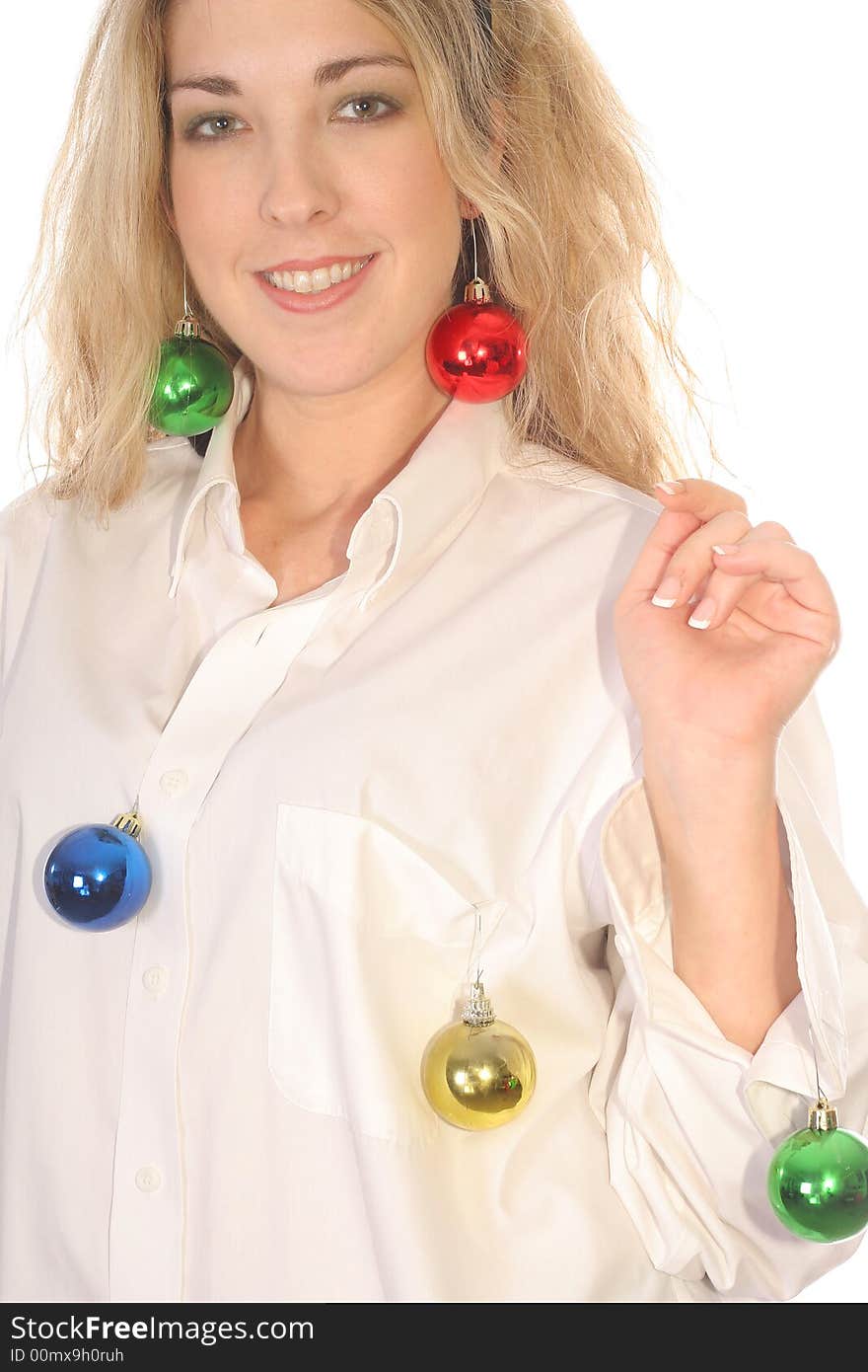 Shot of a woman in holiday spirit. Shot of a woman in holiday spirit