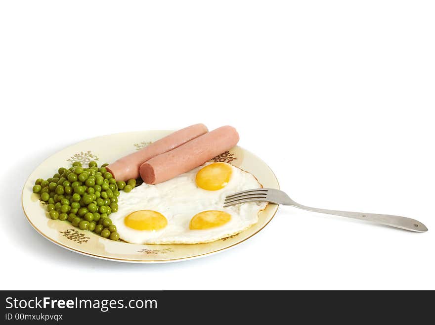 An image of eggs and hot dog