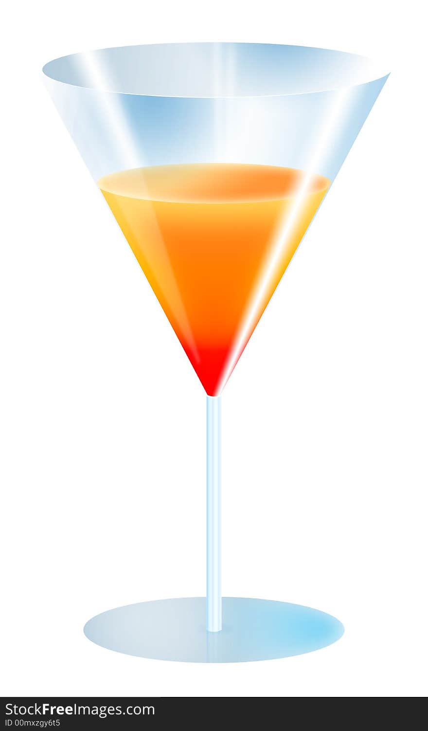 Isolated orange Coctail drink illustration