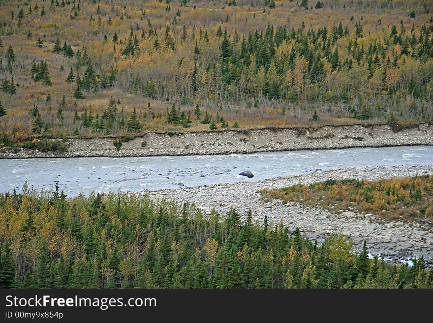 Scene outside of Fairbanks, Alaska. Scene outside of Fairbanks, Alaska