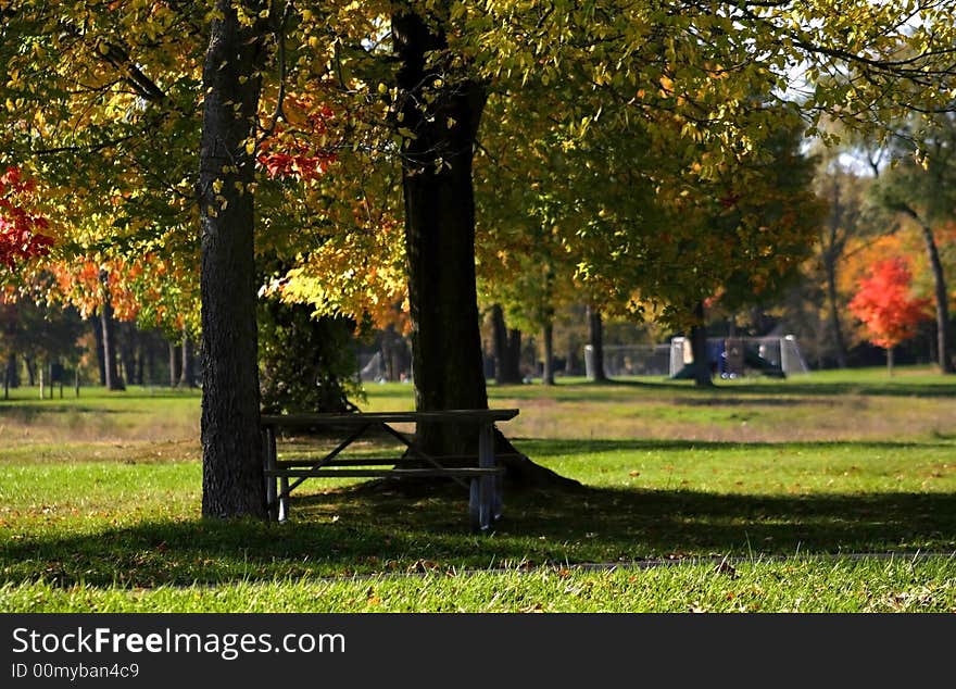 Beautiful autumn scene in a park in michigan. Beautiful autumn scene in a park in michigan