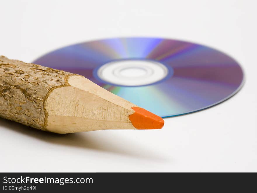 Wood Pencil And CD