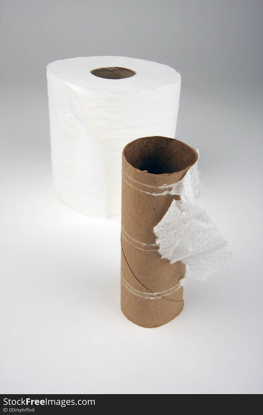 Empty And Full Toilette Paper Rolls