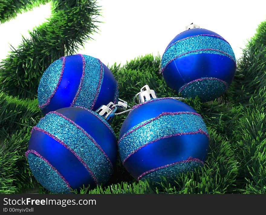 Christmas blue ornaments