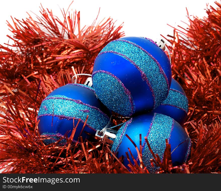 Christmas Blue Ornaments And R