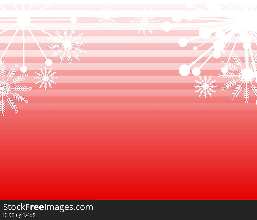 A background illustration featuring stripes with snowflakes set against red gradient. A background illustration featuring stripes with snowflakes set against red gradient