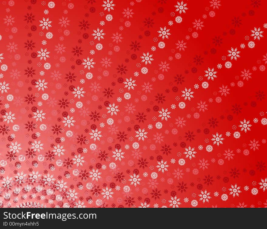 A background pattern featuring stripes of red and white snowflakes set against red gradient background. A background pattern featuring stripes of red and white snowflakes set against red gradient background