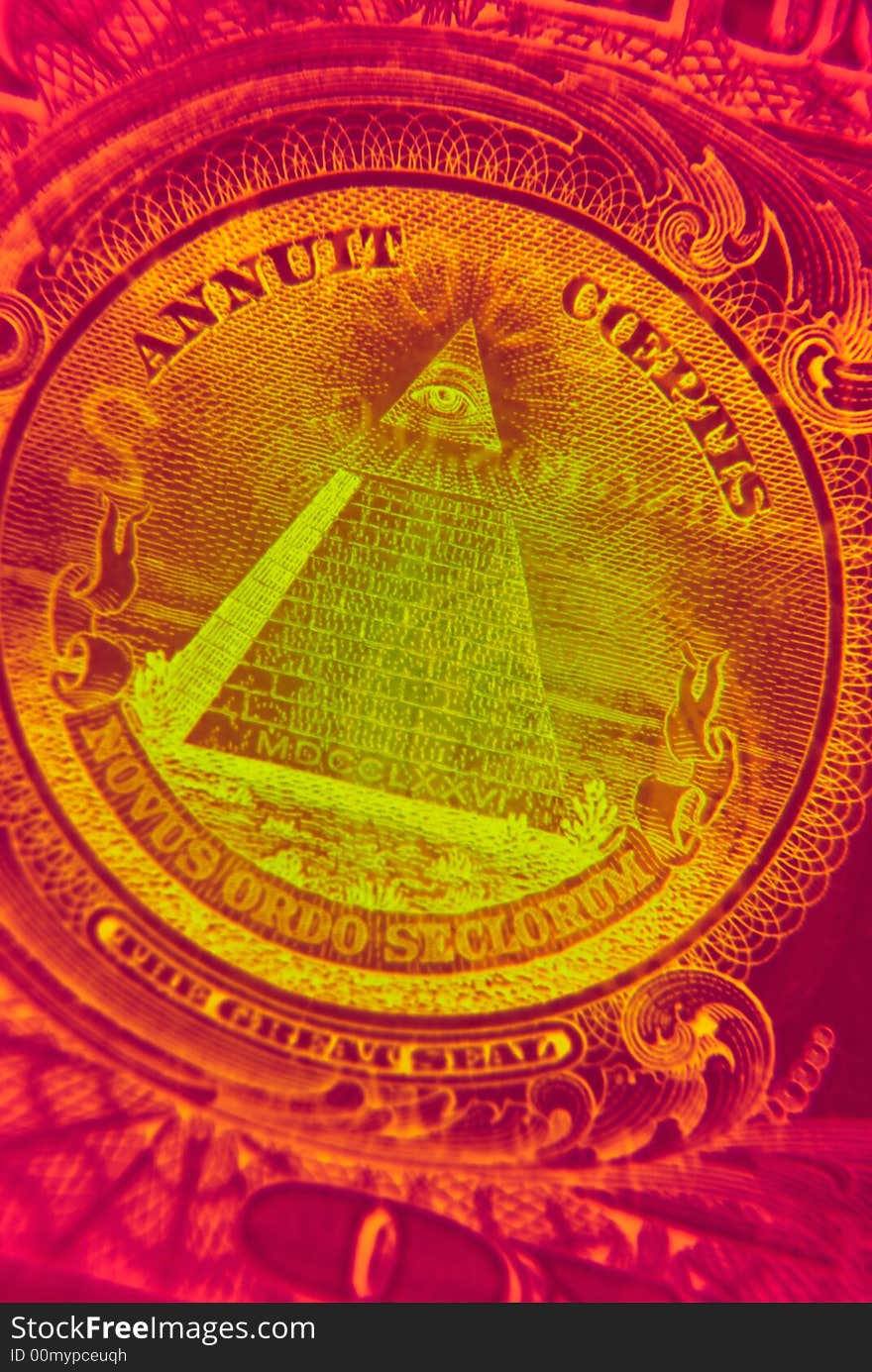 One dollars, money, close up. One dollars, money, close up