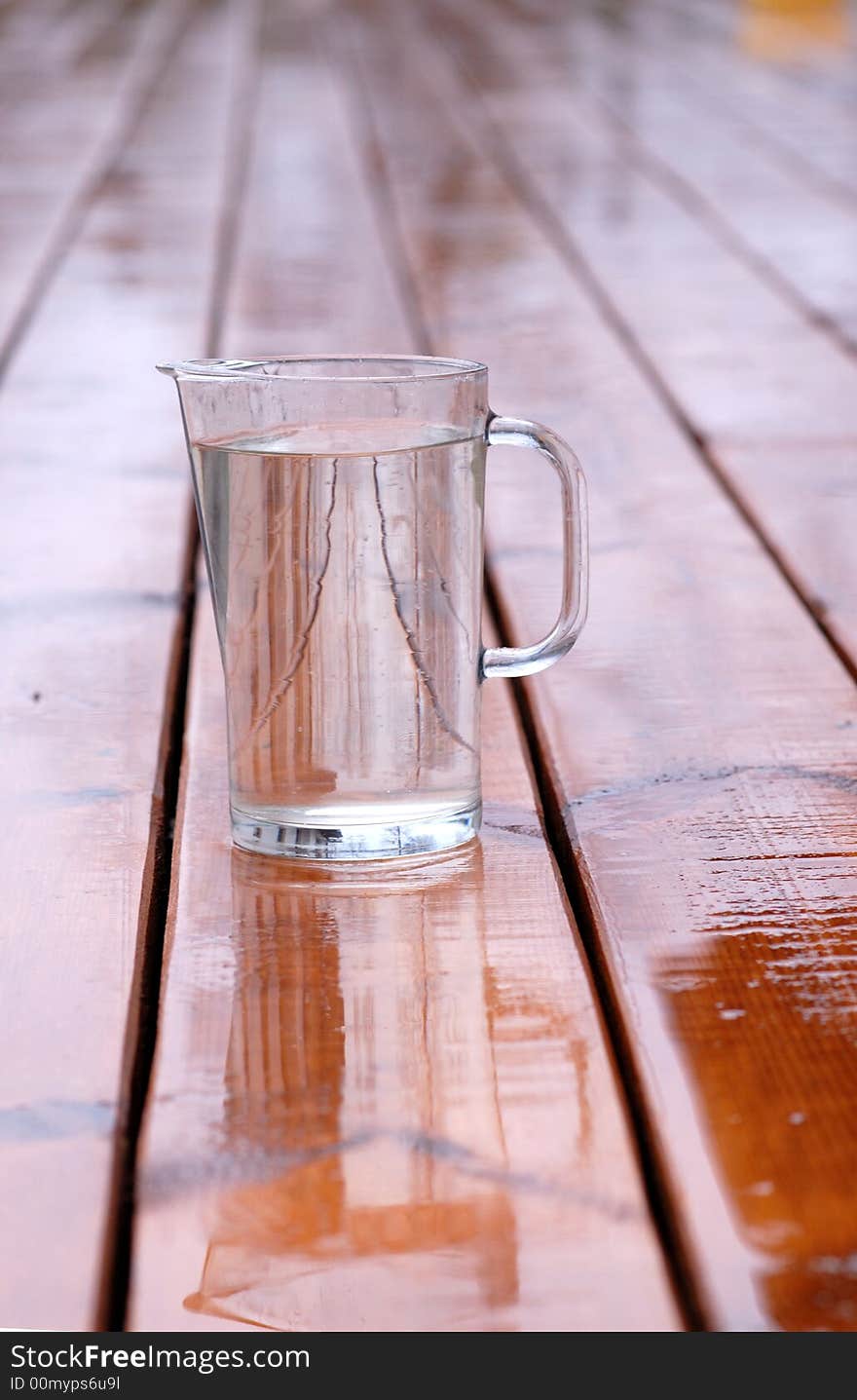 Water-jug at the wet terrace. Water-jug at the wet terrace