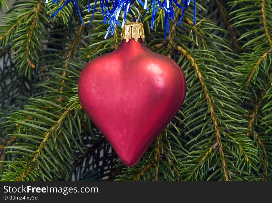 A christmas ornament - seasonal decoration - close up. A christmas ornament - seasonal decoration - close up