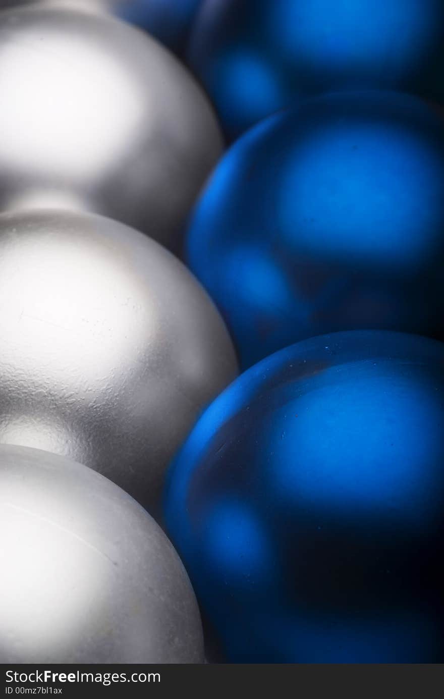 Close up  of some  row of colored Christmas' ball. Close up  of some  row of colored Christmas' ball