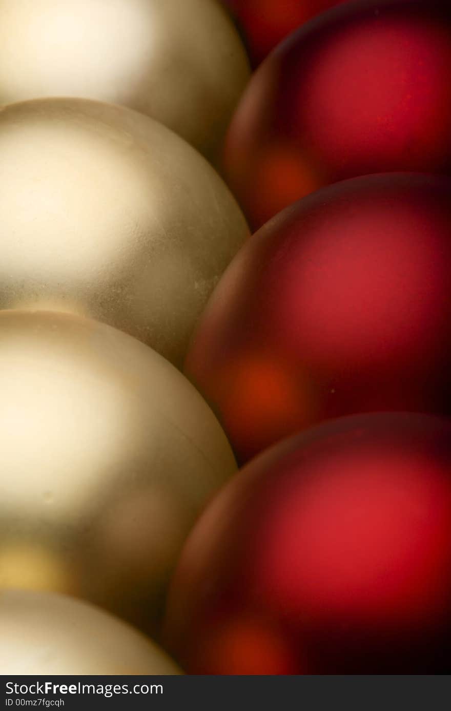 Close up  of some  row of colored Christmas' ball. Close up  of some  row of colored Christmas' ball