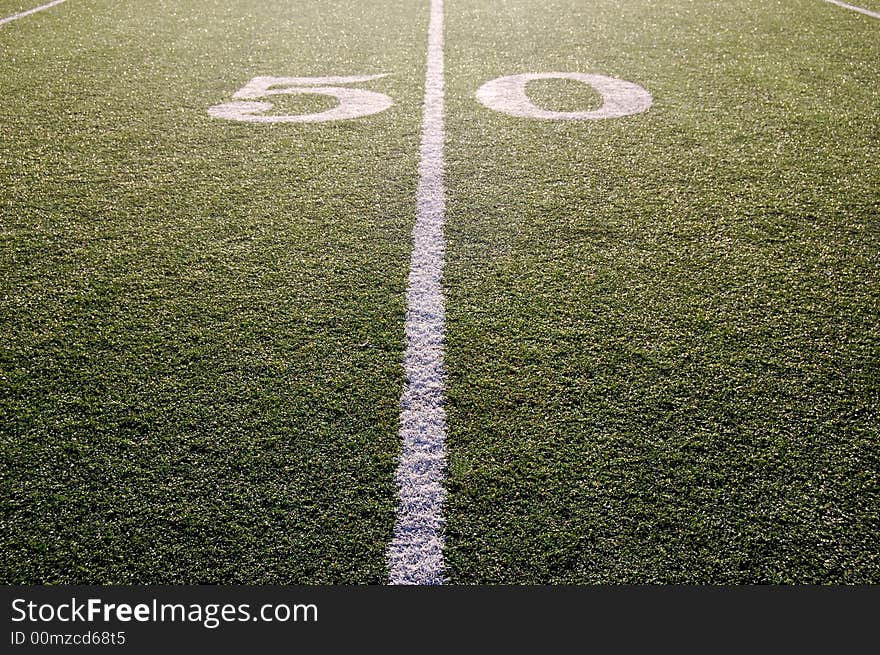 American football fifty yard line.