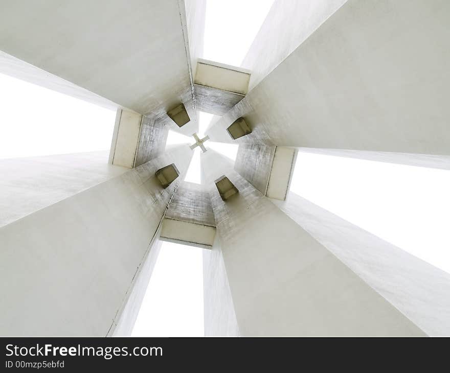 Memorial for civilians killed during the Japanese occupation of Singapore in World War II, see from below looking straight up. Memorial for civilians killed during the Japanese occupation of Singapore in World War II, see from below looking straight up.