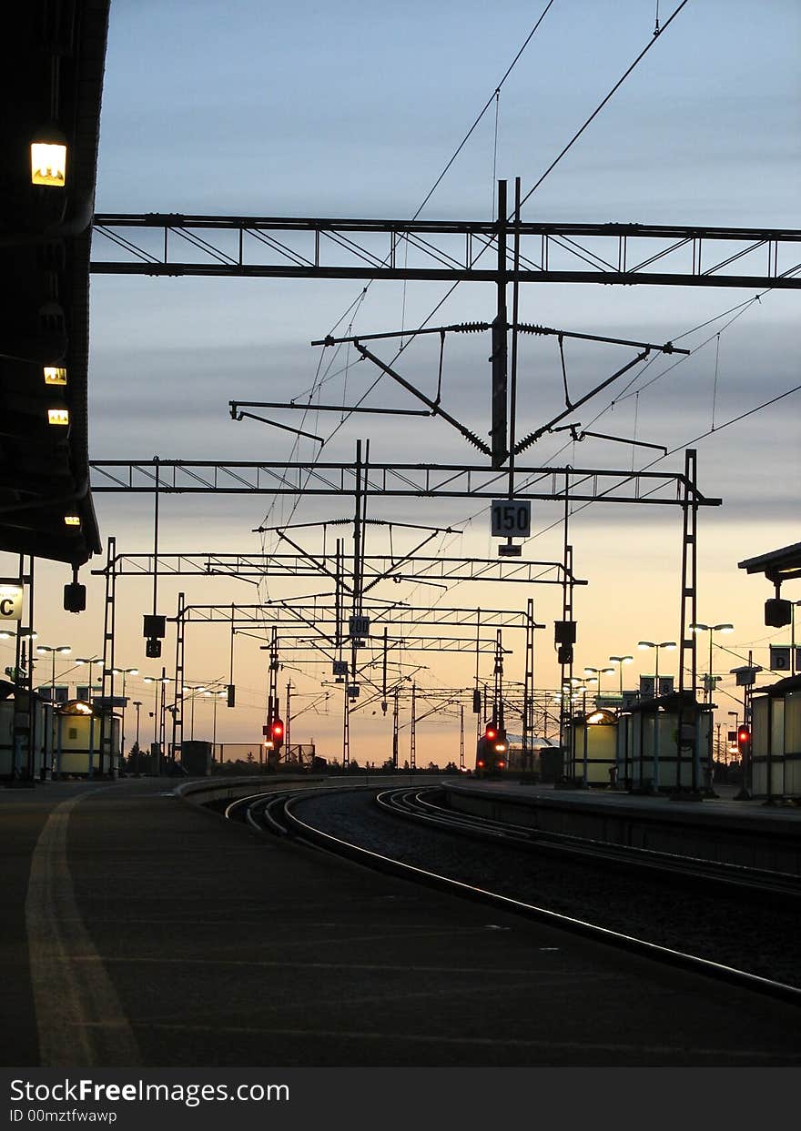 Railroad Station In The Morning