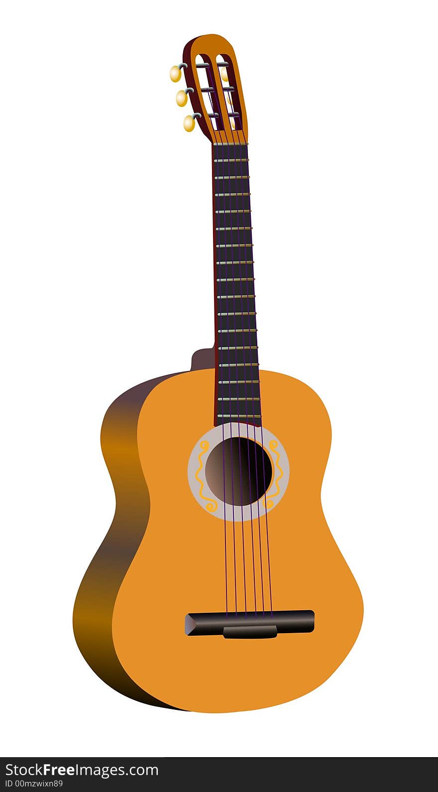 A vector illustration of an acoustic guitar. A vector illustration of an acoustic guitar