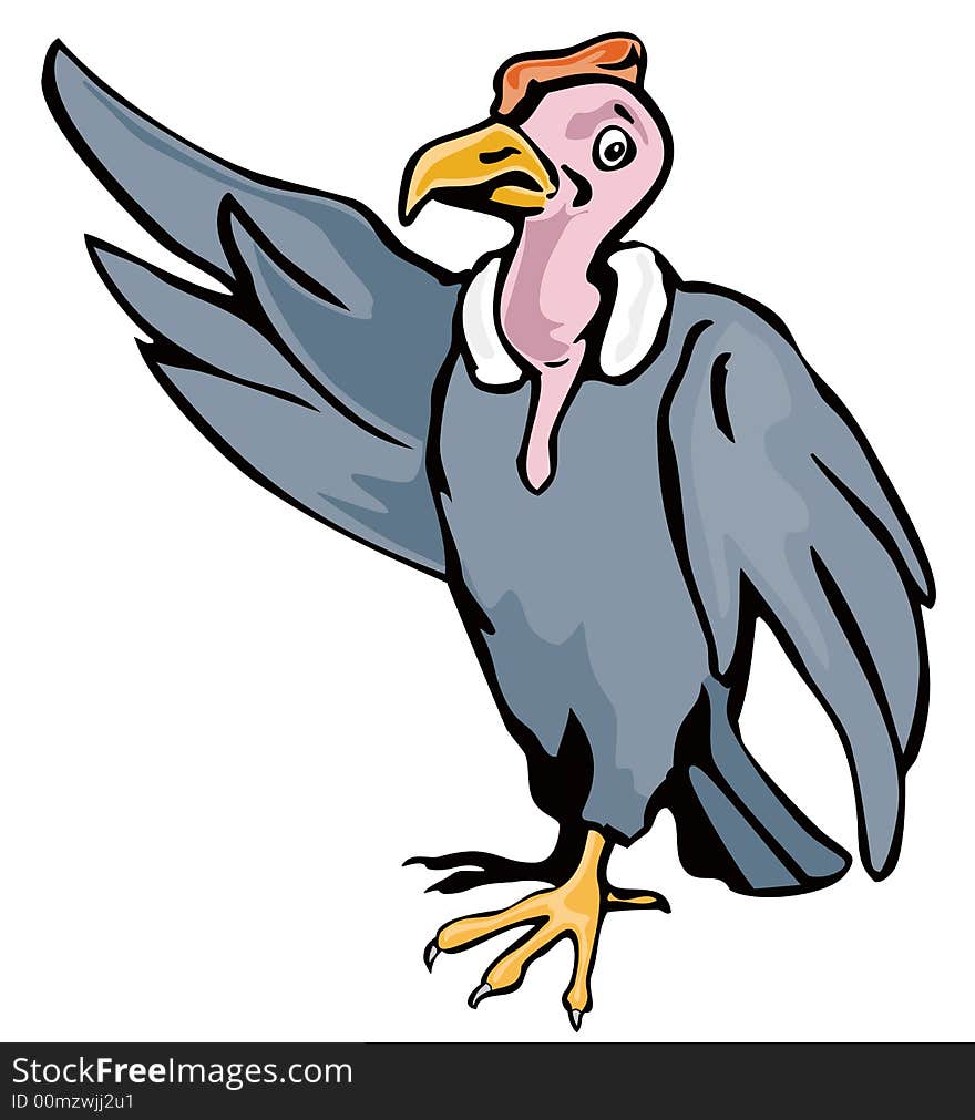 Vector art of a Cartoon styled vulture