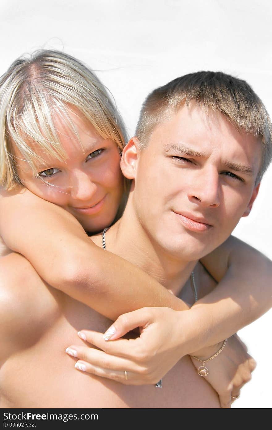 Close up young couple portrait