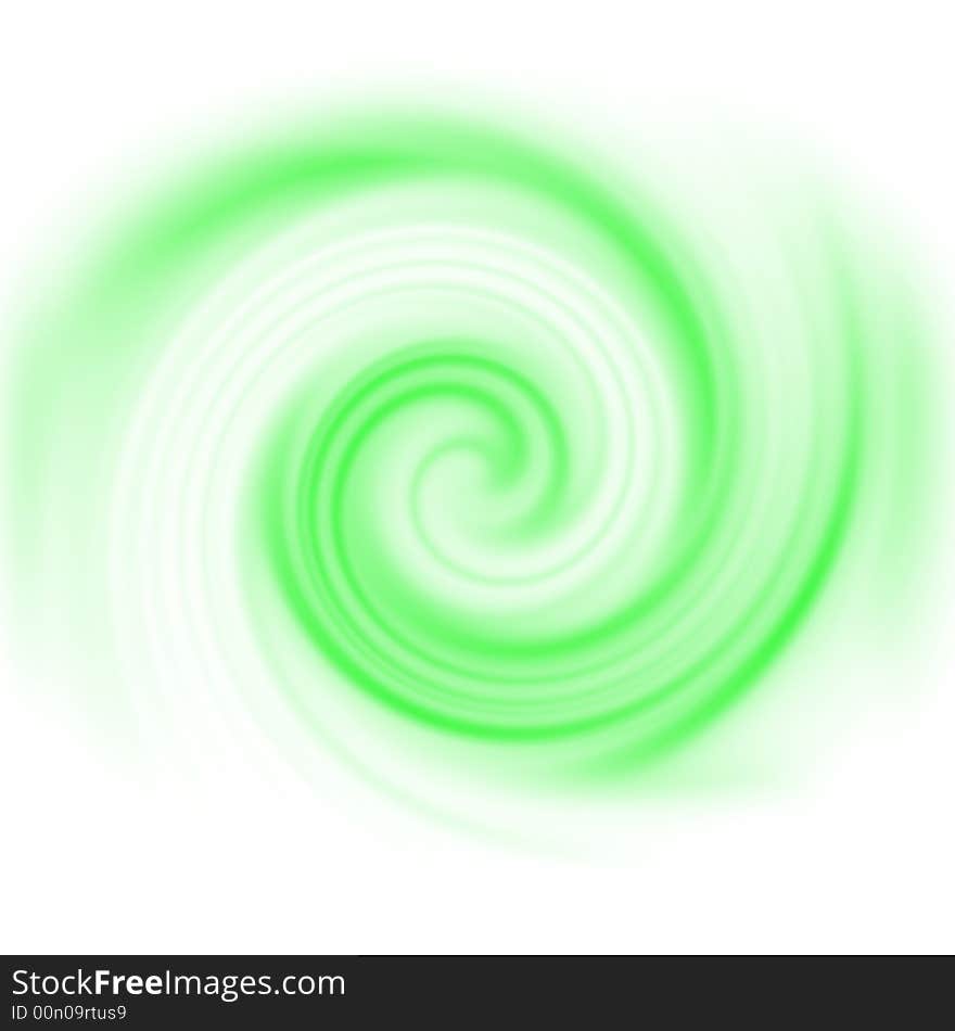 Green spinning computer generated vortex for an abstract background