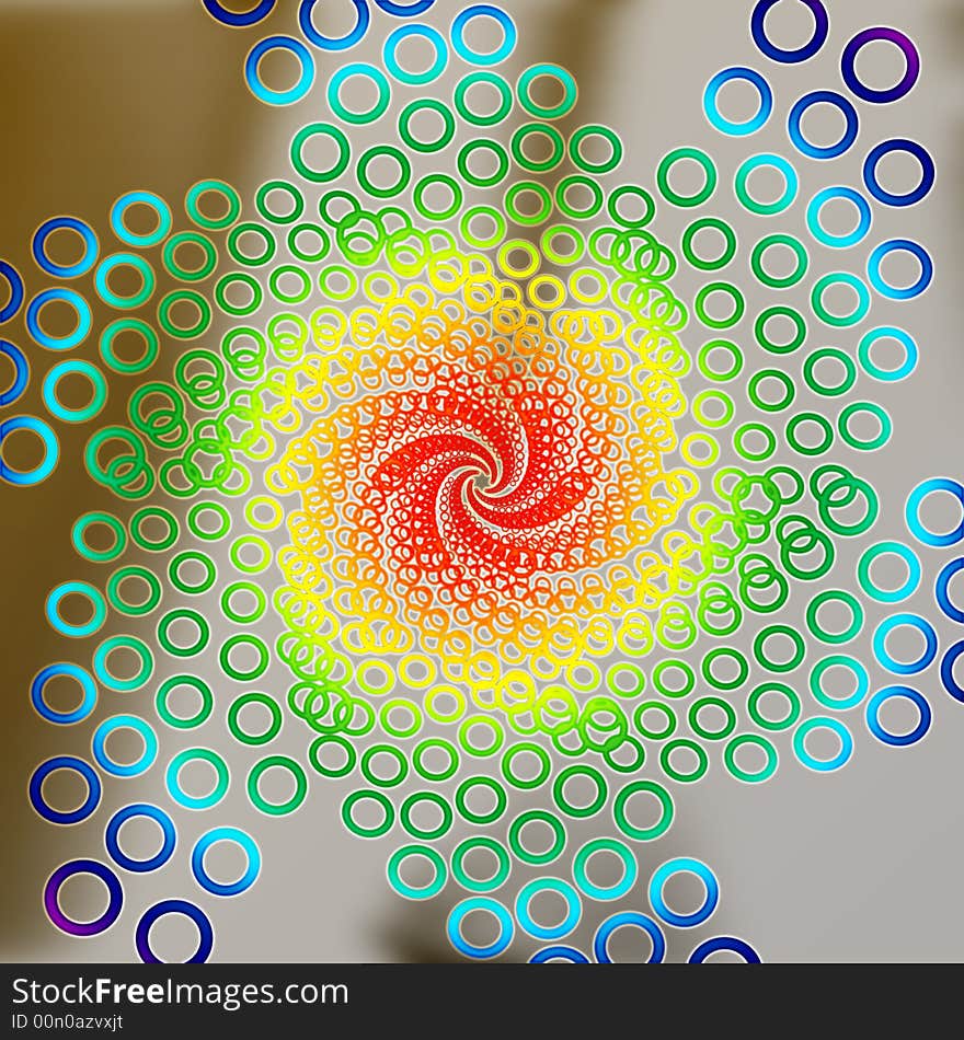 Rainbow circle spiral flowing to a center point. Rainbow circle spiral flowing to a center point