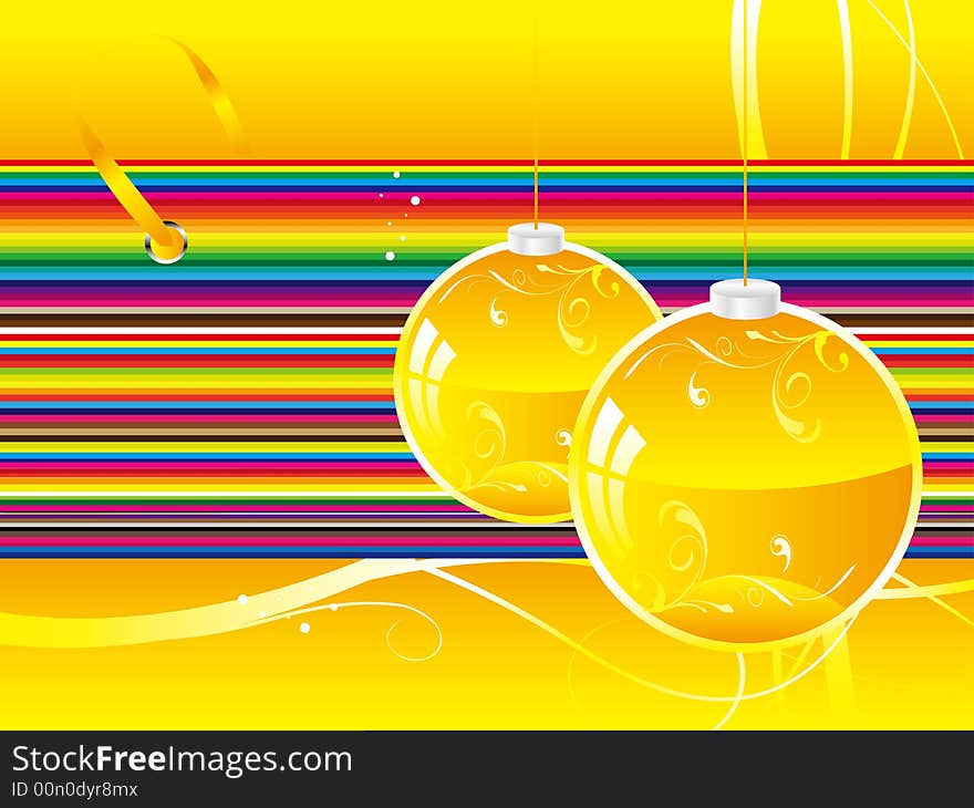 Vector new year's festive postcard with ball. Vector new year's festive postcard with ball