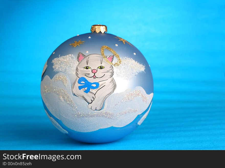 Blue Christmas Decoration, blue background