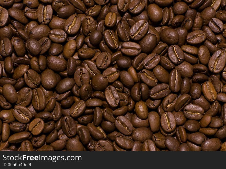 Lots of aromatic coffee beans